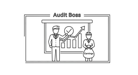 Fototapeta premium Audit boss presenting earnings report