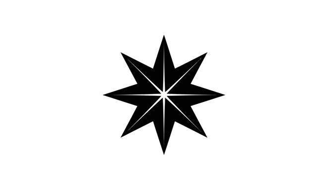 Minimalist Eight-Pointed Star Vector Icon