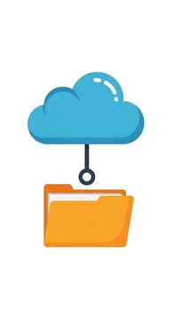 Cloud storage folder icon concept.
