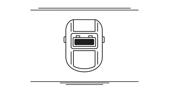 Welding mask icon, protective equipment for welders, industrial safety symbol