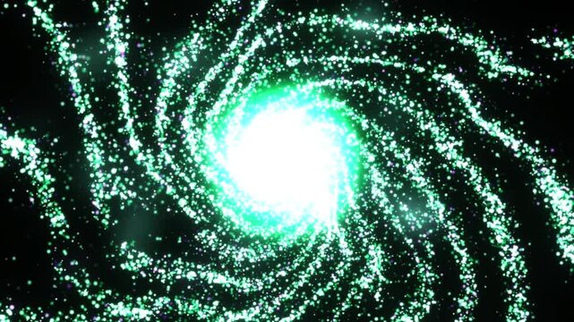 A stunning 4K seamless VJ animation loop showcasing glowing gold and cyan particles swirling organically like nerve impulses along a complex neural web. Imbued with a soft, energetic glow.