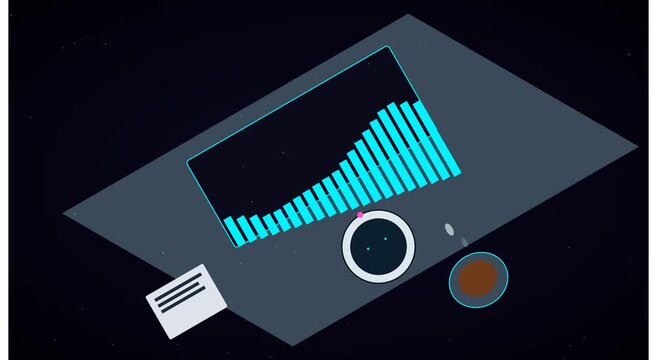 Digital financial growth chart and data analytics animation