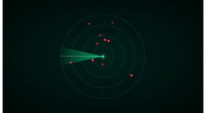 Digital radar screen scanning motion animation background