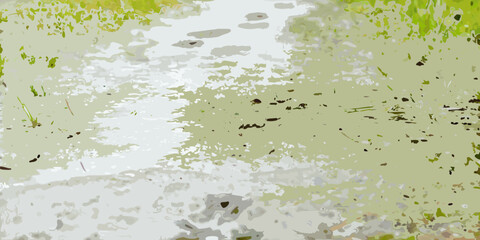 Muddy path with vegetation a textured photographic illustration © gita