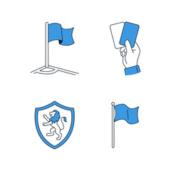 Soccer Referee, Corner Flag, and Team Emblem Vector Icon Set © ohaybi