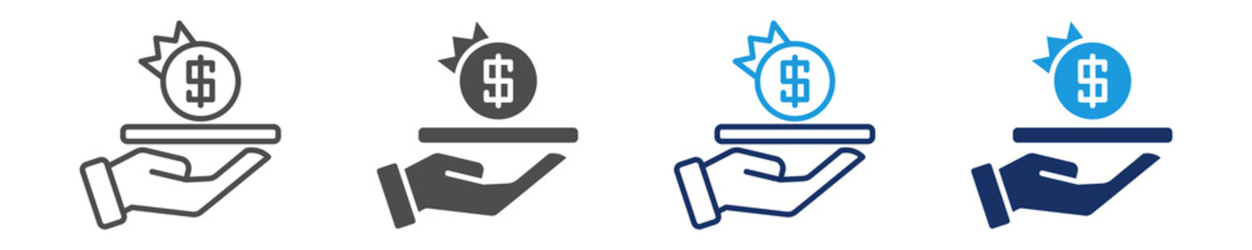 exclusivity fee icon set with multiple concept