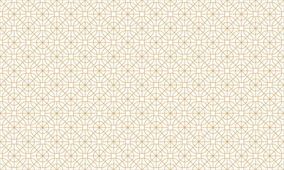 Fototapeta premium Elegant seamless geometric pattern with gold squares and thin lines on white background in oriental style. Vector illustration.