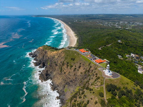 Aerial view of Byron Bay Lighthouse