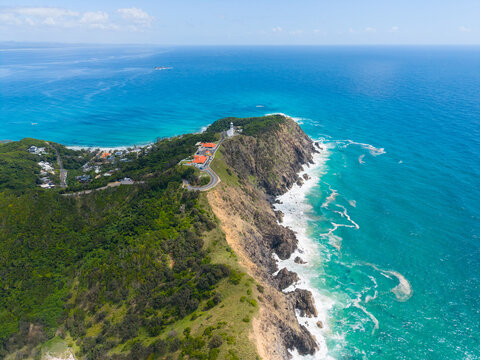 Aerial view of Byron Bay Lighthouse