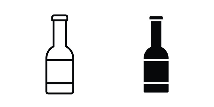 Beer Bottle Icon vector. pictogram illustration on white background.