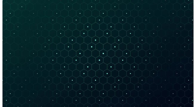 Abstract hexagon grid background, with pulsing digital animation