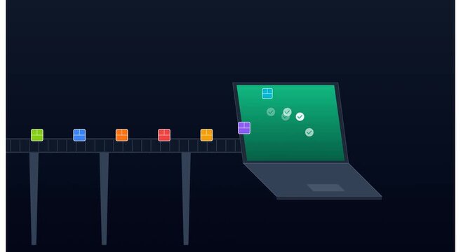 Automated data processing and digital workflow animation
