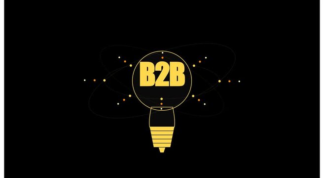 B2 b business strategy concept with animated lightbulb animation