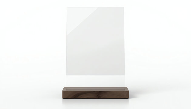 Blank table tent mock up template on isolated white background, Stand for acrylic tent card Used for Menu Bar and restaurant, 3d illustration