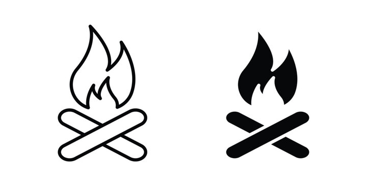 Campfire icon vector. pictogram illustration on white background.