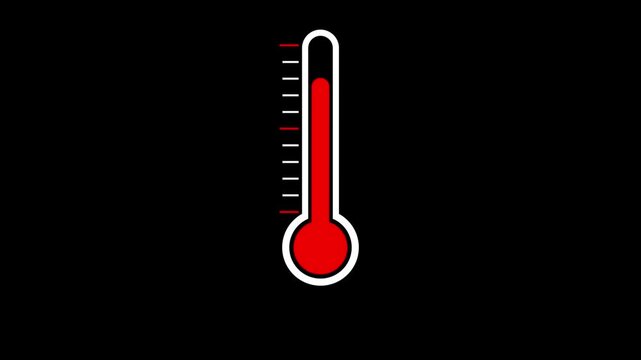 A video showcasing a thermometer with rising temperature levels on a black background