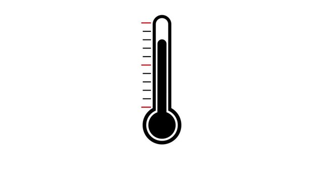A video showcasing a thermometer with a rising temperature in a simple graphic design