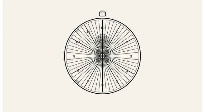 Minimalist clock animation with rapidly moving hands animation