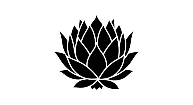 Modern Black Flat Illustration Dragon Fruit Geometric Bloom Sharp Tropical Petal Inspired Fo (1) 2X Editable Vector Graphic