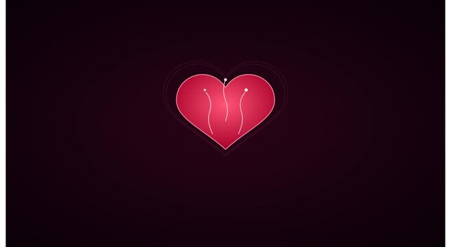 Pulsing red heart animation with abstract glowing animation