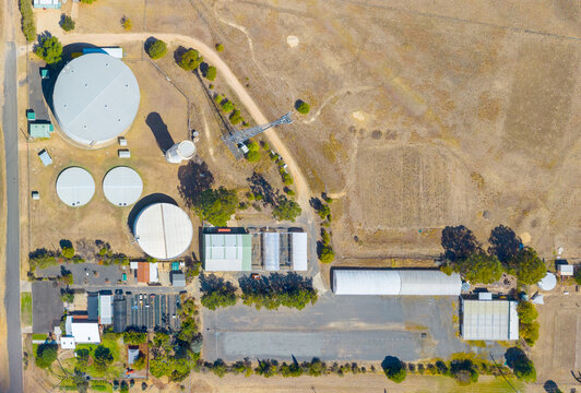 Aerial view of Inverell Water Works