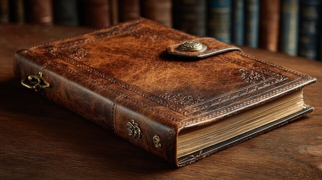 Vintage-inspired brown background resembling an old book cover with textured surface, aged details, warm tones, and classic timeless design, elegant and historical feel