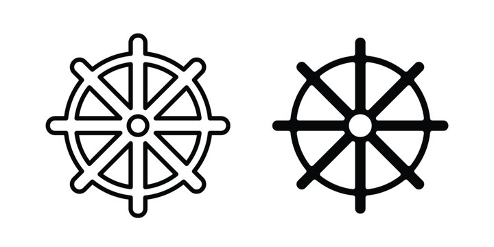 Dharmachakra icon vector. pictogram illustration on white background.