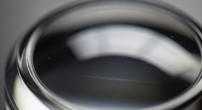 Clear glass orb reflection