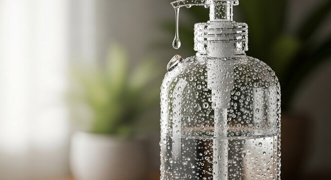 Clear hand sanitizer droplet
