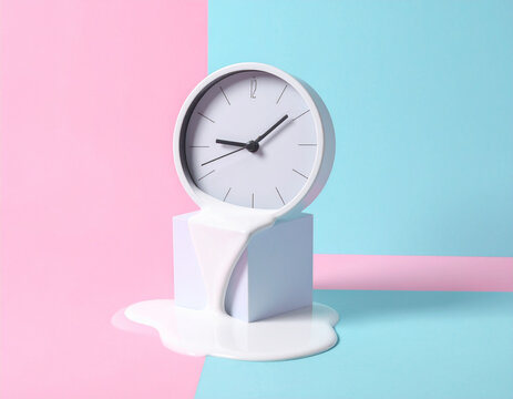 Clock melting conceptual time concept