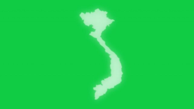 Vietnam VHS old screen effect map pop animation green background