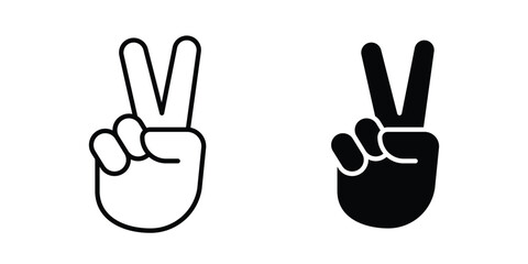 Fototapeta premium Hand peace icon vector. pictogram illustration on white background.