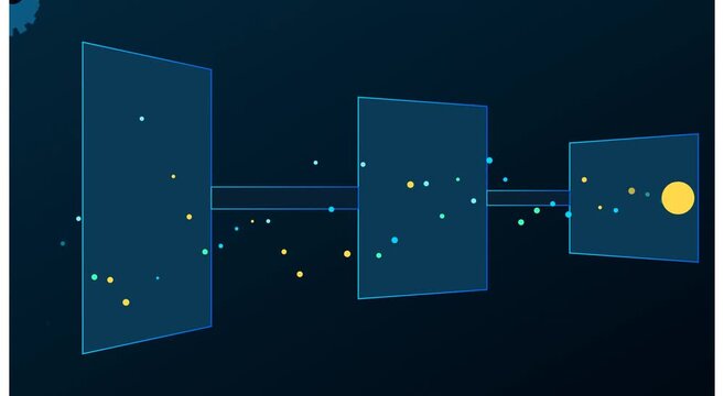 Digital sales funnel conversion process with moving animation
