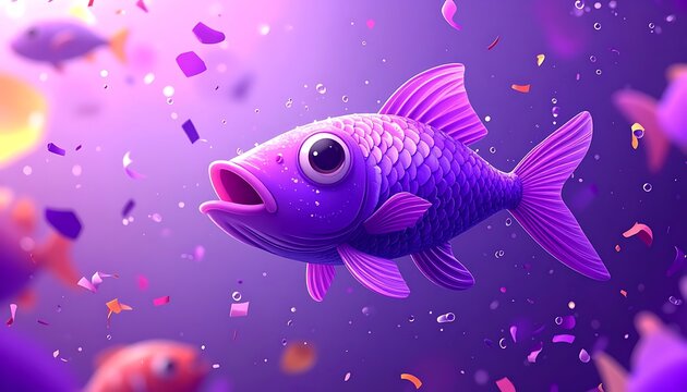 Whimsical purple fish party