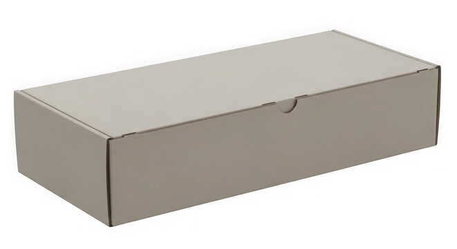 Gray 3d rectangular block on plain background