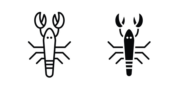 Lobster icon vector. pictogram illustration on white background.