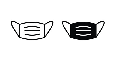 Mask face icon vector. pictogram illustration on white background.