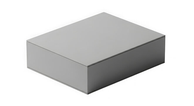 Isolated gray 3d rectangular block on plain background