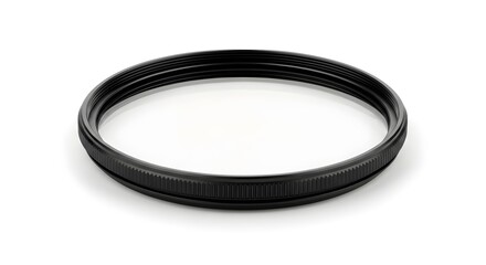 Fototapeta premium Black circular lens filter ring accessory for camera equipment