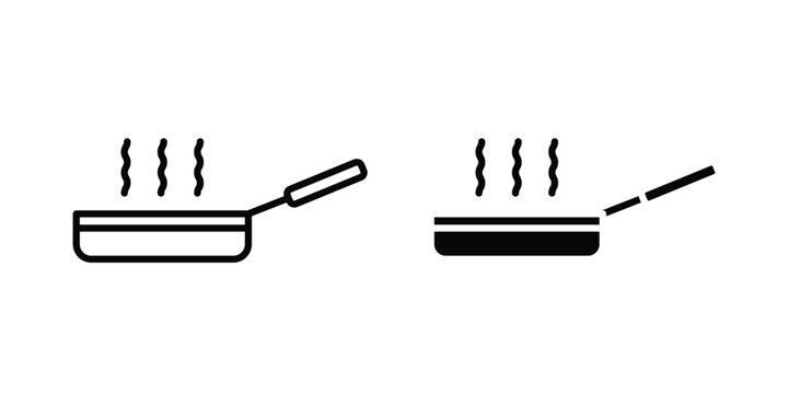 Pan frying icon vector. pictogram illustration on white background.