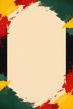 Juneteenth Freedom Day Artistic Brush Border Background Template
