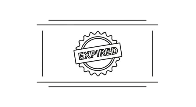 Expired Stamp Line Art Icon - Out of Date Document Seal