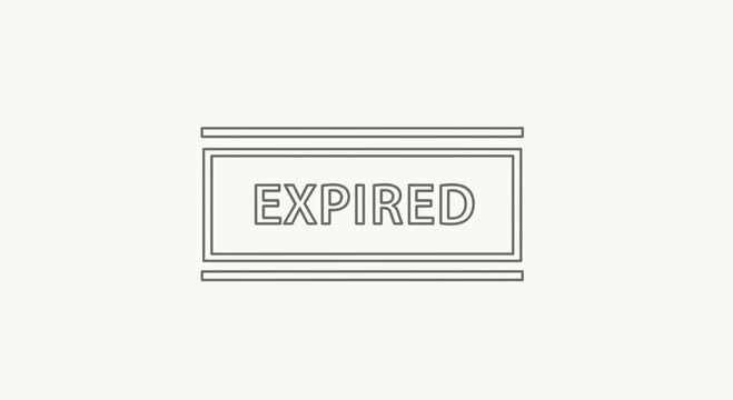 Expired Stamp Outline Icon - Deadline and Invalid Date Concept