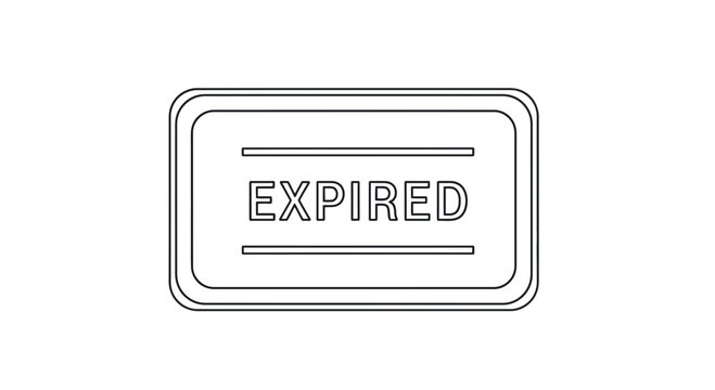Expired Stamp Outline Icon - Deadline and Invalid Status Concept