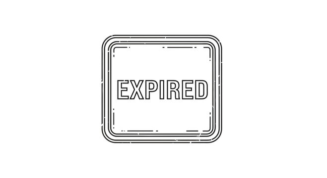 Expired Stamp Outline Icon - Deadline Passed Concept