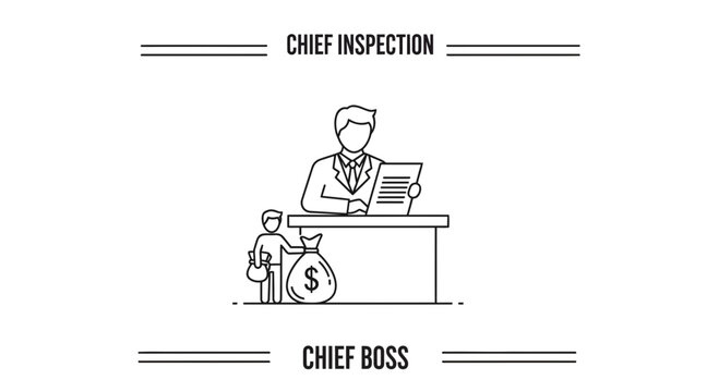 Business inspection concept with chief boss and employee