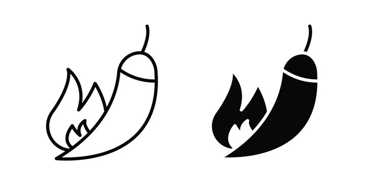 Pepper hot icon vector. pictogram illustration on white background.