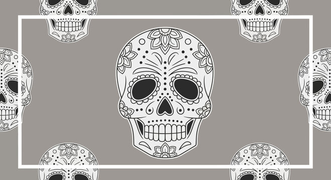 Day of the Dead sugar skulls pattern