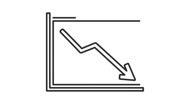 declining graph icon, downward trend