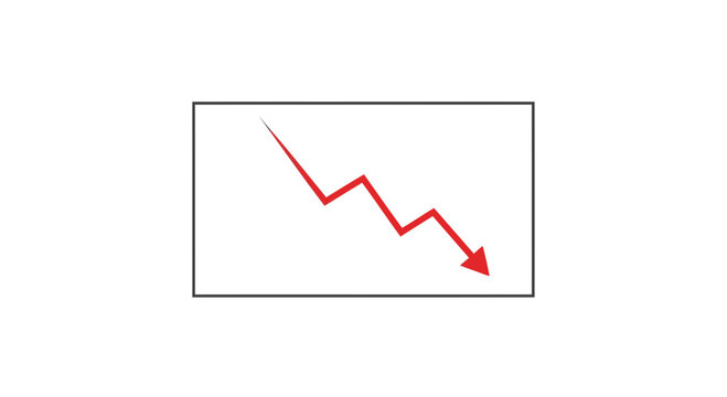declining graph trend with red arrow